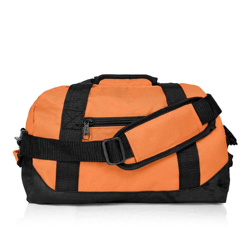 Dalix 14" Small Duffle Bag Two Toned Gym Travel Bag in Orange - Image 2